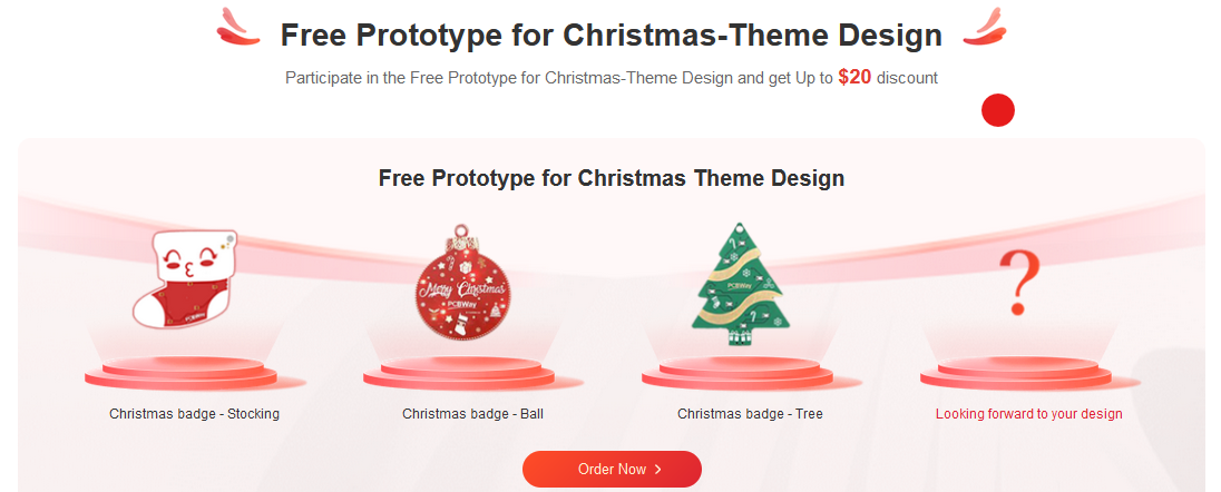 Free Prototype for Christmas Theme Design : PCBWay Big Christmas Sales